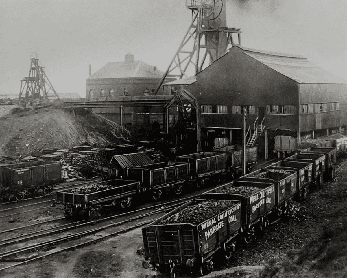 An old railway line, formerly used to transport coal from the Neston mine.