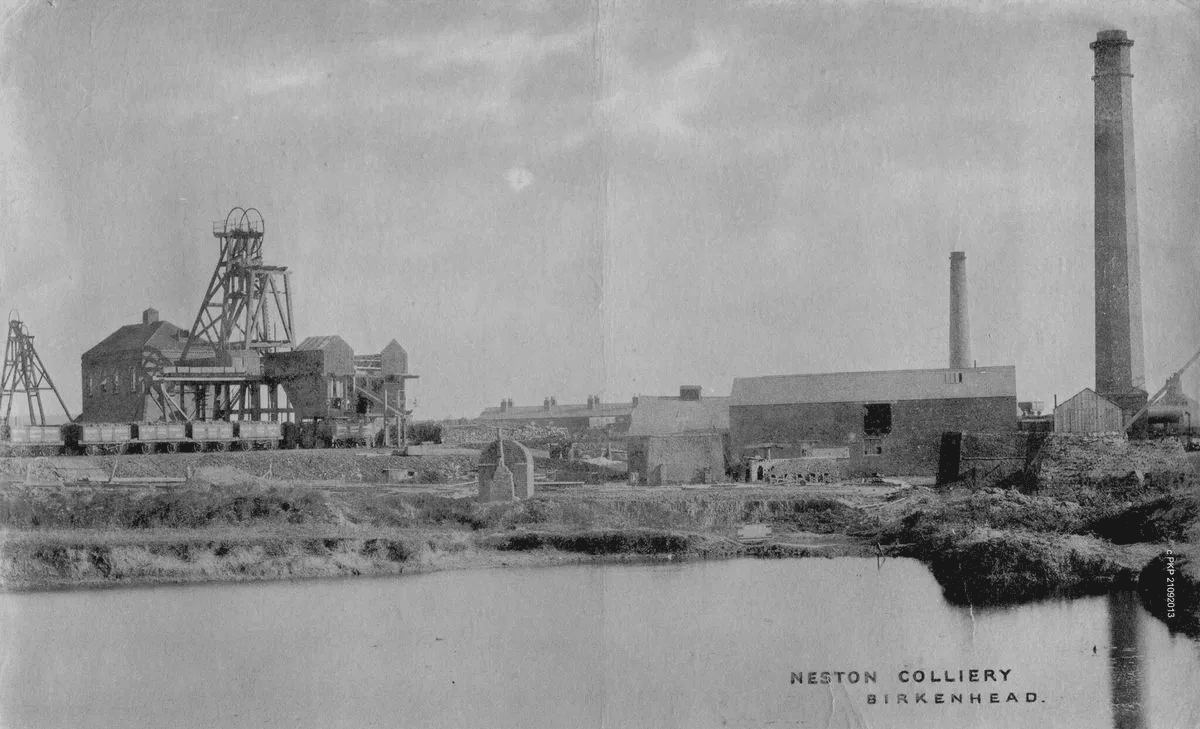 The site of the former Neston Colliery, showing remnants of the industrial past.